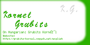 kornel grubits business card